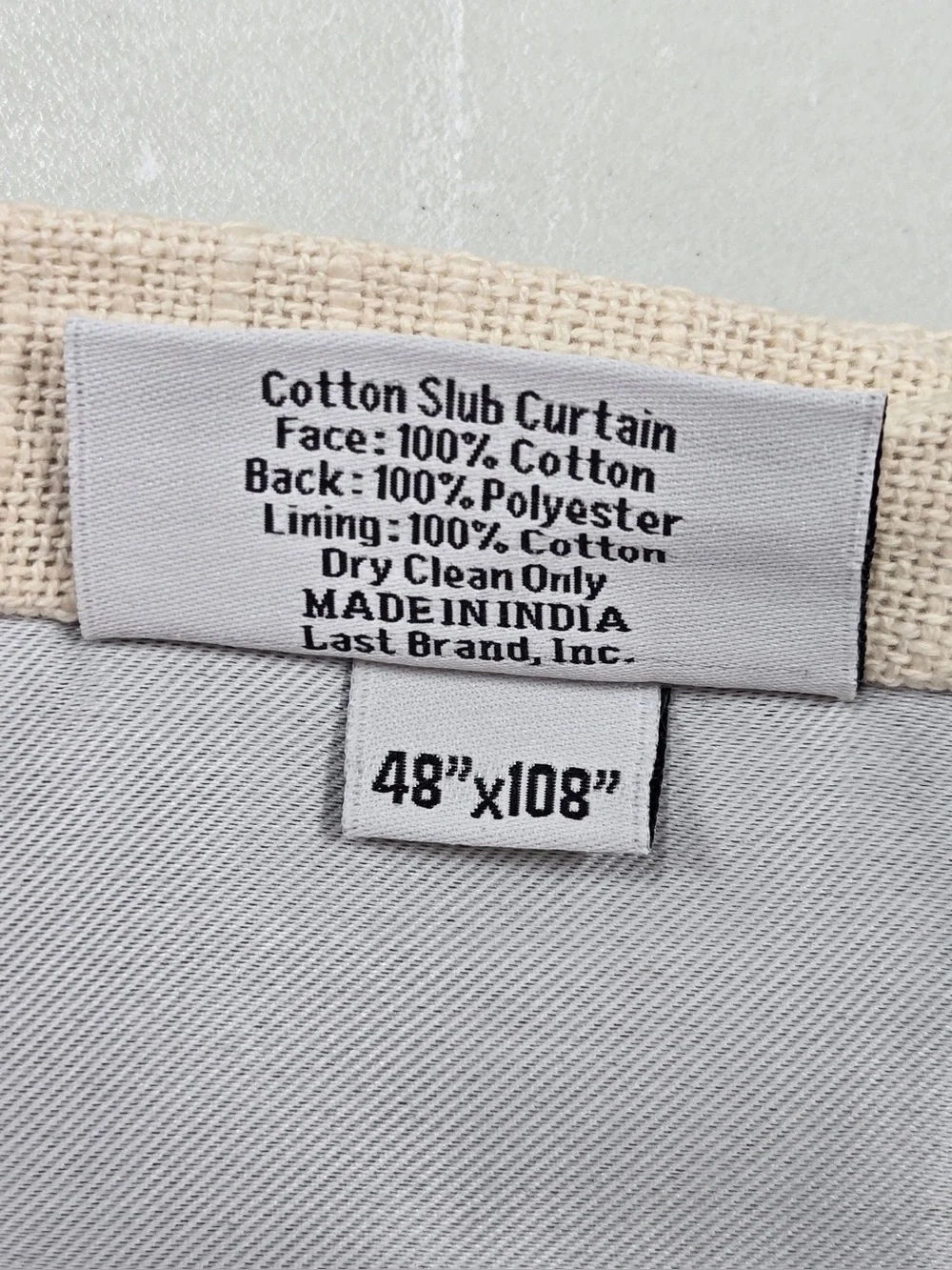 NWT QUINCE Set Of 2 48x108 Cotton Slub Blackout Curtains Natural 0733